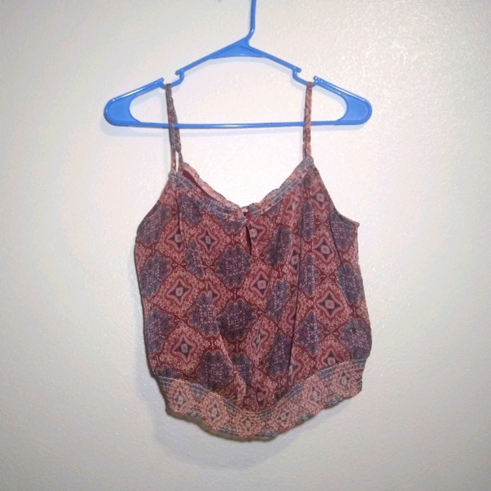 American Eagle Women's S Floral Crop Tank Top
